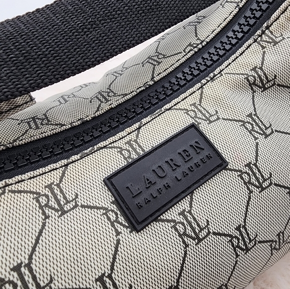 Lauren Ralph Lauren 90a y2k monogram shoulder bag with silver‎ buckles on sides - Picture 7 of 13